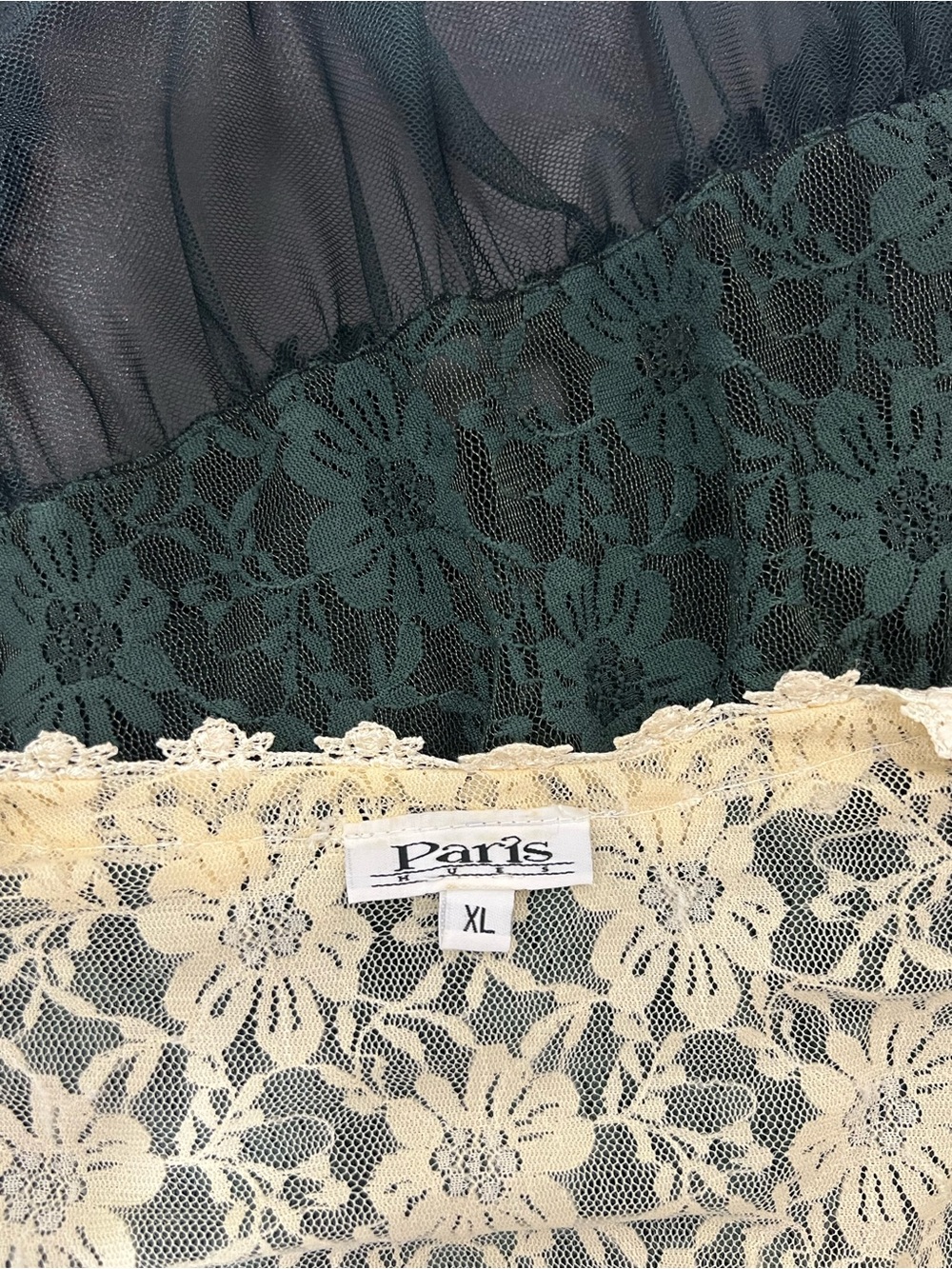 Paris Hues Vintage Y2K Lace Ombre Kimono Cardigan Duster Pine Green Cream XL - Picture 8 of 16